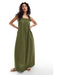 Miss Selfridge - Strappy Poplin Maxi Smock Dress - Lyst