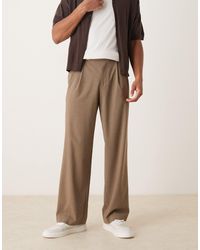 ASOS - Smart Wide Leg Trousers With Front Pleats - Lyst