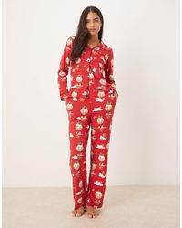 Chelsea Peers - Poly Long Sleeve Revere Pyjama Set - Lyst
