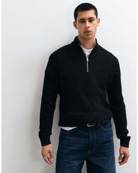 Jack & Jones - Fijn Geribbelde Trui Met Halve Rits - Lyst