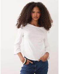 ASOS - 3/4 Sleeve Top With Boat Neck - Lyst