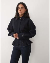 Miss Selfridge - Denim Balloon Sleeve Shirt - Lyst