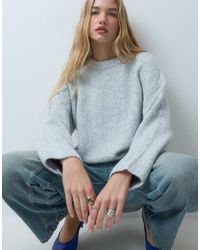 Pieces - Oversized Wool Blend Knitted Jumper - Lyst