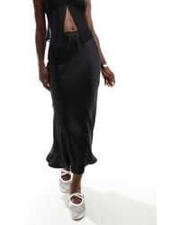 New Look - Satin Bias Midi Skirt - Lyst