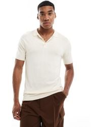 New Look - Short Sleeve Slim Fit Knit Polo - Lyst