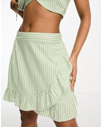 Vero Moda - Linen Touch Frill Wrap Mini Skirt Co-ord - Lyst