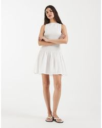 & Other Stories - Smocked Pure Cotton Mini Dress - Lyst