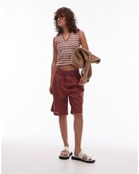 TOPSHOP - Linen Longline Short - Lyst