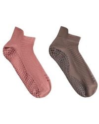 Oysho - 2 Pairs Of Polyamide Blend Yoga And Pilates Sneaker Socks - Lyst