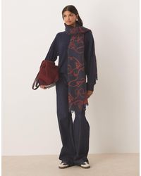 ASOS - – gewebter jacquard-schal mit abstraktem schleifen- und blumenmuster - Lyst
