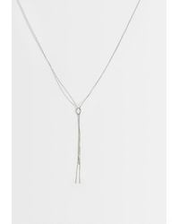 ASOS - Collar Plateado De Cadena Lariat Fina Efecto Serpiente Con Detalle Anudado - Lyst