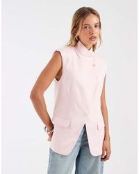 ASOS - Wrap Front Sleeveless Blazer - Lyst