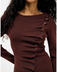 NA-KD - Asymmetric Buttoned Knitted Top - Lyst