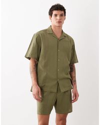 ASOS - Short d'ensemble mi-long à rayures en jacquard - kaki - Lyst