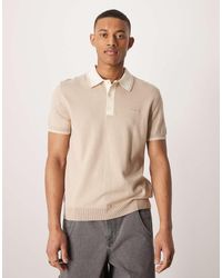 GANT - Gebreide Polo Met Logo, Korte Mouwen En Gekleurd Randje - Lyst