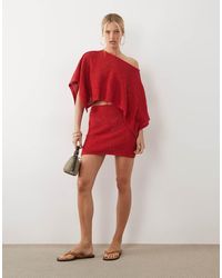 ASOS - Knitted Floral Lace Mini Skirt Co-ord - Lyst