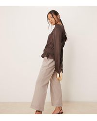 ASOS - Petite Tailored Slim Straight Trousers With Belt - Lyst