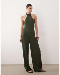 ASOS - Textured Wide Leg Co-ord Trouser - Lyst