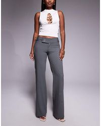 Tiger Mist - Emory 90s Tailored Low Rise Eyelet Tie Side Detail Flared Trousers - Lyst