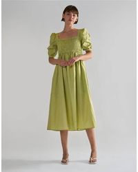 Glamorous - Square Neck Short Sleeve Midi Dresses - Lyst