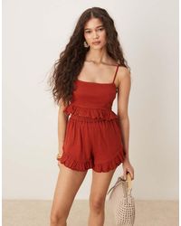 ASOS - Co-ord Crinkle Frill Hem Cami Crop Top - Lyst