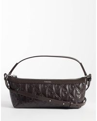 Calvin Klein - Debossed Shoulder Bag With Crinkle Texture Cross-body Strap - Lyst