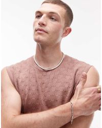 TOPMAN - Relaxed Fit Knitted Basket Weave Tank - Lyst