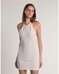 Glamorous - Crochet Halterneck Mini Dress - Lyst