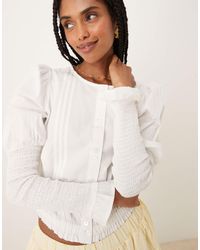 Neon Rose - Puff And Shirred Sleeve Blouse - Lyst