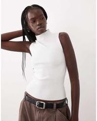 ASOS - Varigated Knit Rib Sleeveless Funnel Neck - Lyst