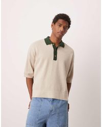 ASOS - Oversized Gebreide Polo Met Textuur - Lyst