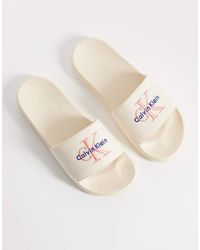 Calvin Klein - Jeans Essential Logo Slides - Lyst