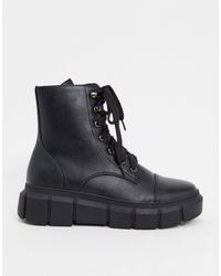 truffle collection chunky heeled chelsea boots