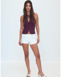 Stradivarius - Polka Dot Print Fitted Halter Top - Lyst