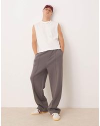 ASOS - Joggingbroek Met Wijde Pijpen En Plooi - Lyst
