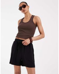 Object - Loose Tie Waist Linen Touch Shorts - Lyst