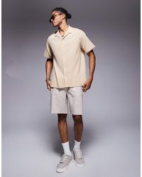 Bershka - Linen Short - Lyst