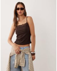 Mango - Camisole-top mit spitzenbesatz - Lyst