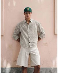 TOPMAN - Relaxed Crop Fit Check Shirt - Lyst