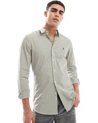 Polo Ralph Lauren - Icon Logo Slim Fit Stripe Stretch Poplin Shirt - Lyst