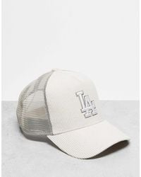 KTZ - Casquette camionneur en velours côtelé avec motif la dodgers - beige - Lyst
