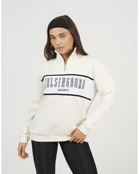 Brave Soul - Funnel Neck Quarter Zip Sweatshirt With Embroidery - Lyst