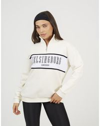 Brave Soul - Funnel Neck Quarter Zip Sweatshirt With Embroidery - Lyst