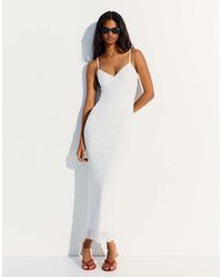 Bershka - Lace Strap Midi Dress - Lyst