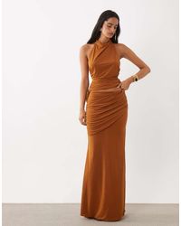 ASOS - Co-ord Stretch Chiffon Draped Fishtail Maxi Skirt - Lyst