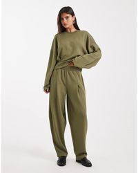ASOS - Cupro Barrel Leg jogger With Seam Details - Lyst