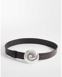 Mango - 100% Leather Belt With Faux Statement Shell - Lyst