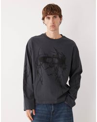 Weekday - Great - t-shirt coupe carrée à imprimé désordre - délavé - Lyst