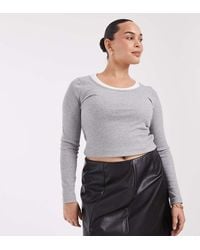 ASOS - Curve Tailored Faux Leather Mini Pelmet Skirt With Split - Lyst