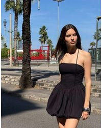 Bershka - Vestito Corto Con Gonna A Palloncino - Lyst